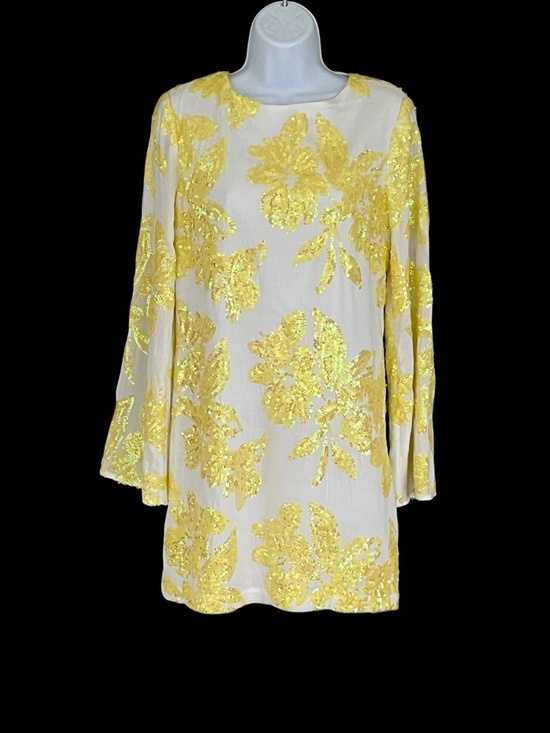 Endless Rose Dresses & Skirts - Endless Rose yellow sequin mini dress with bell sleeves, size Medium, like new!